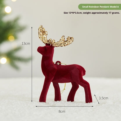 Christmas Sequined Flocking Elk Decoration