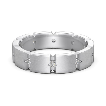 S925 Sterling Silver Men And Women Couple Rings Personality Fashion Round Zirconium Gang Drill Slim Ring Simple All-match