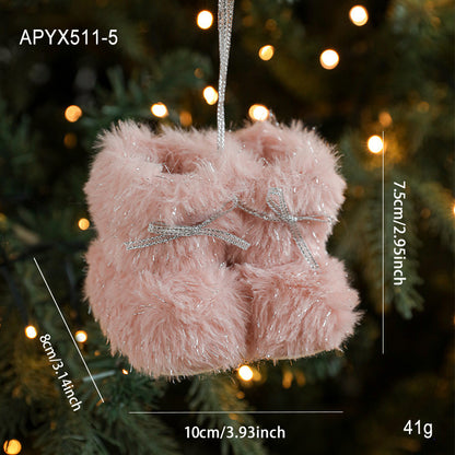 Plush Christmas Small Boots Creative Decoration Christmas Tree Pendant